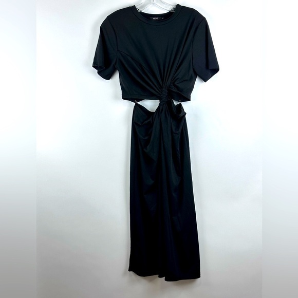 Women's Midi Dress w/ Twist Front Cut-Out - Picture 1 of 8